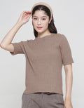 Connexion Flat Knit Kaos Lengan Pendek Wanita