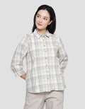 Triset Casual Checks Print Kemeja Wanita