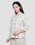 Triset Casual Checks Print Kemeja Wanita