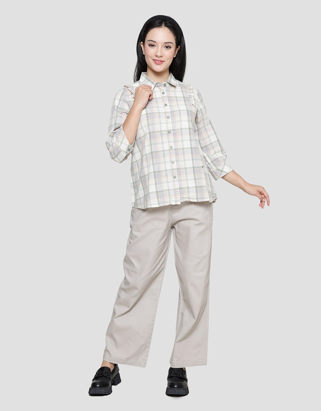 Triset Casual Checks Print Women's Shirt
