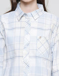 Triset Plaid Casual Blouse Wanita