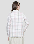 Triset Plaid Casual Blouse Wanita
