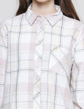 Triset Plaid Casual Blouse Wanita