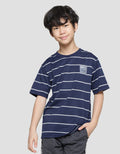 Nevada Yarndyed Pe Stripe Print Plan Your Action Kaos Anak Laki-Laki