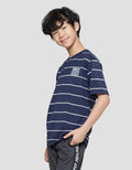 Nevada Yarndyed Pe Stripe Print Plan Your Action Kaos Anak Laki-Laki