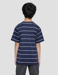 Nevada Yarndyed Pe Stripe Print Plan Your Action Kaos Anak Laki-Laki