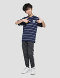 Nevada Yarndyed Pe Stripe Print Plan Your Action Kaos Anak Laki-Laki