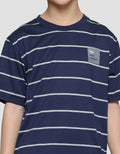 Nevada Yarndyed Pe Stripe Print Plan Your Action Kaos Anak Laki-Laki
