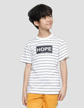 Nevada Yarndyed Pe Stripe Print White Kaos Anak Laki-Laki