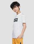 Nevada Yarndyed Pe Stripe Print White Kaos Anak Laki-Laki