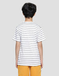 Nevada Yarndyed Pe Stripe Print White Kaos Anak Laki-Laki