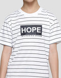 Nevada Yarndyed Pe Stripe Print White Kaos Anak Laki-Laki