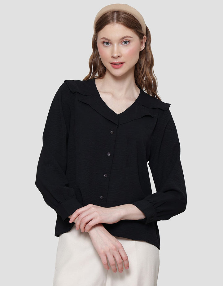 Connexion Shiring Collar With Eirflow Kemeja Lengan Panjang Wanita