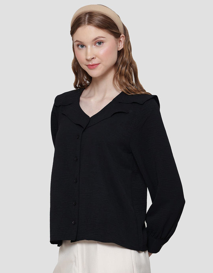 Connexion Shiring Collar With Eirflow Kemeja Lengan Panjang Wanita