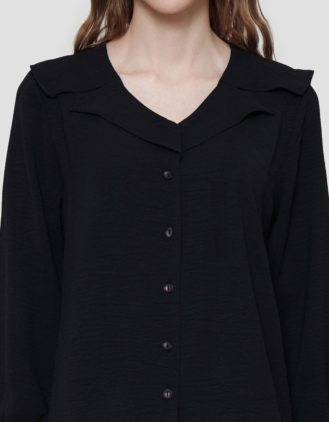 Connexion Shiring Collar With Eirflow Kemeja Lengan Panjang Wanita