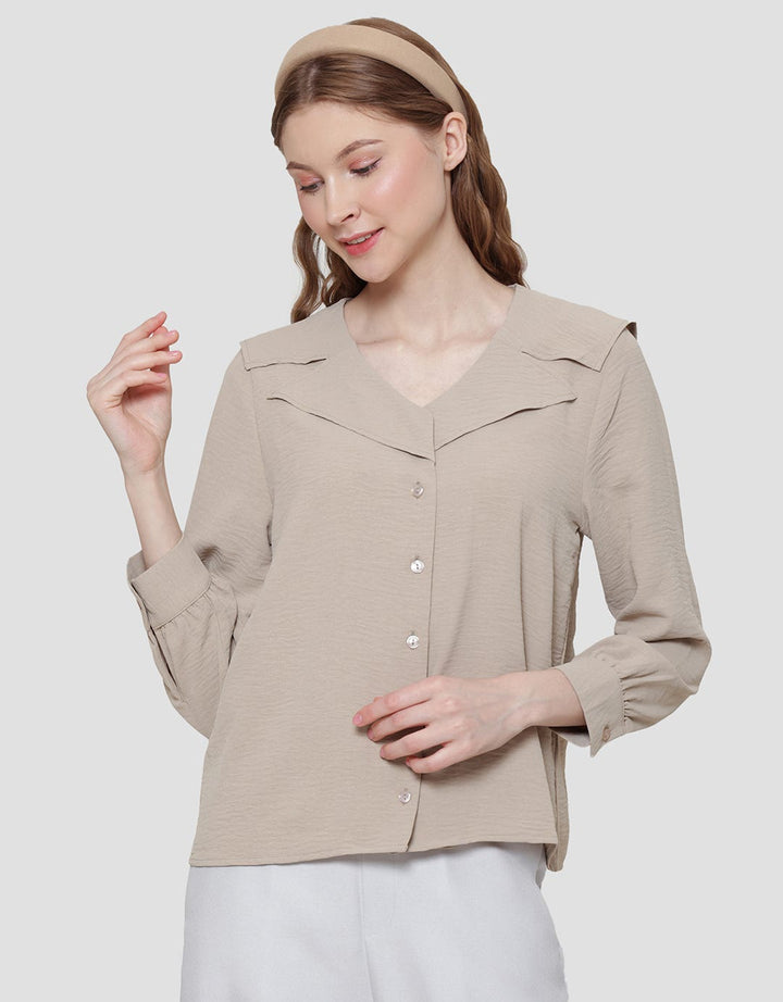 Connexion Shiring Collar With Eirflow Kemeja Lengan Panjang Wanita