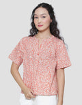 Connexion Print Flower V Neck Women's Shirt