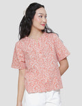 Connexion Print Flower V Neck Women's Shirt