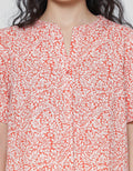 Connexion Print Flower V Neck Women's Shirt
