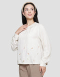 Connexion O Neck Embro Blouse Wanita