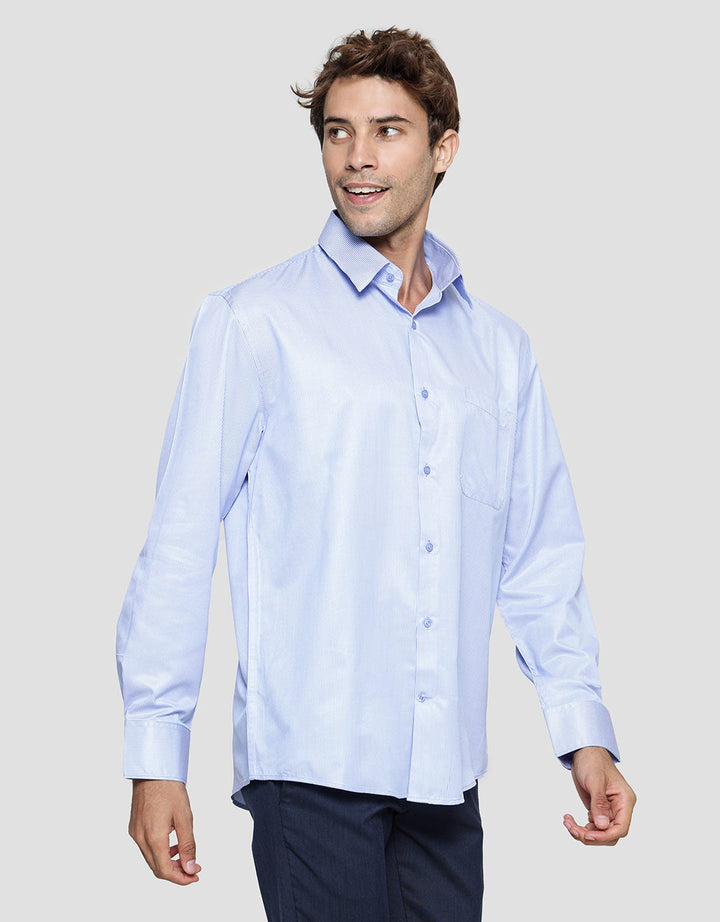 Cole Dobby Stripe Kemeja Regular Pria