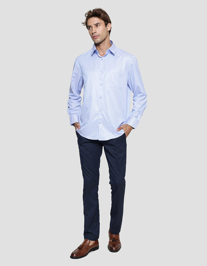 Cole Dobby Stripe Kemeja Regular Pria