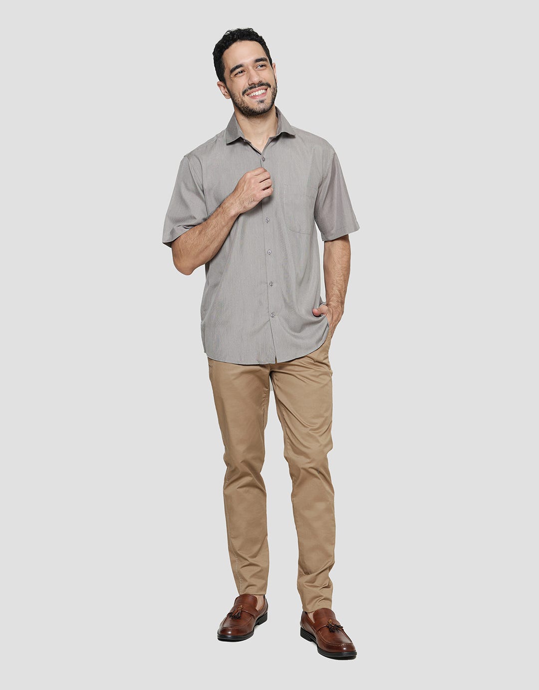 Cole Regular Solid Filafil Cvc Men's Short Sleeve Shirt