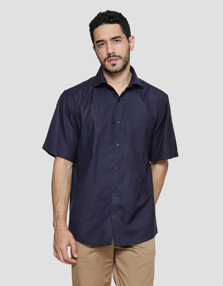Cole Solid Filafil Cvc Regular Short Sleeve Shirt Men