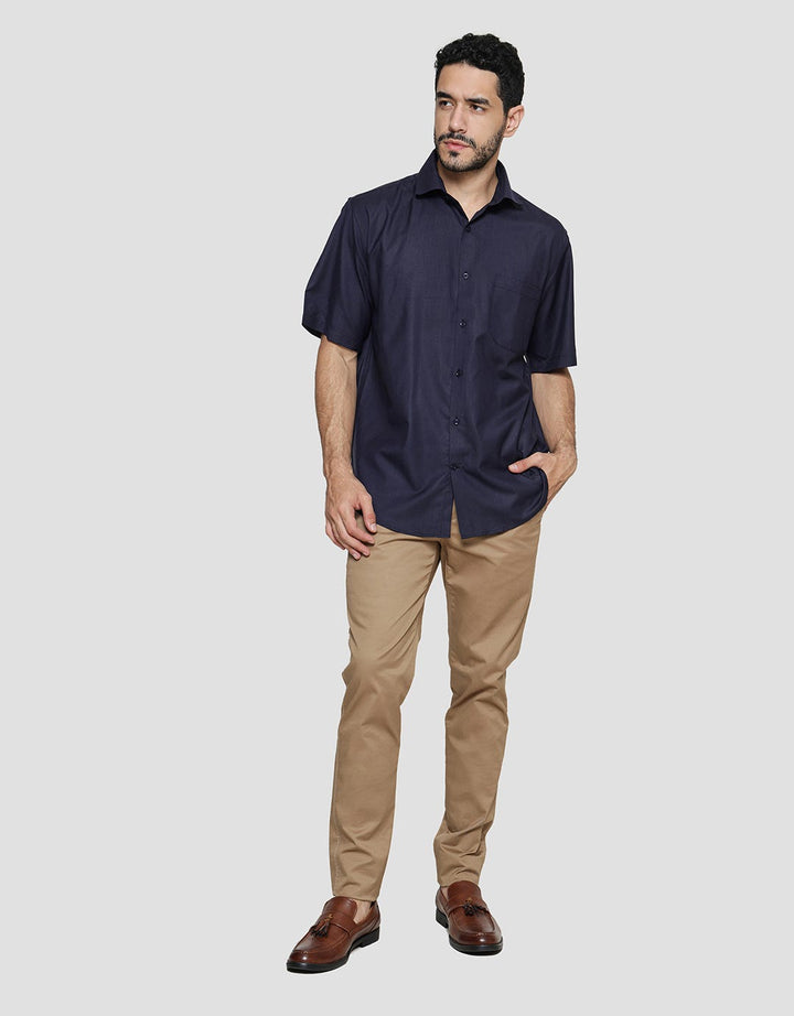 Cole Solid Filafil Cvc Regular Short Sleeve Shirt Men