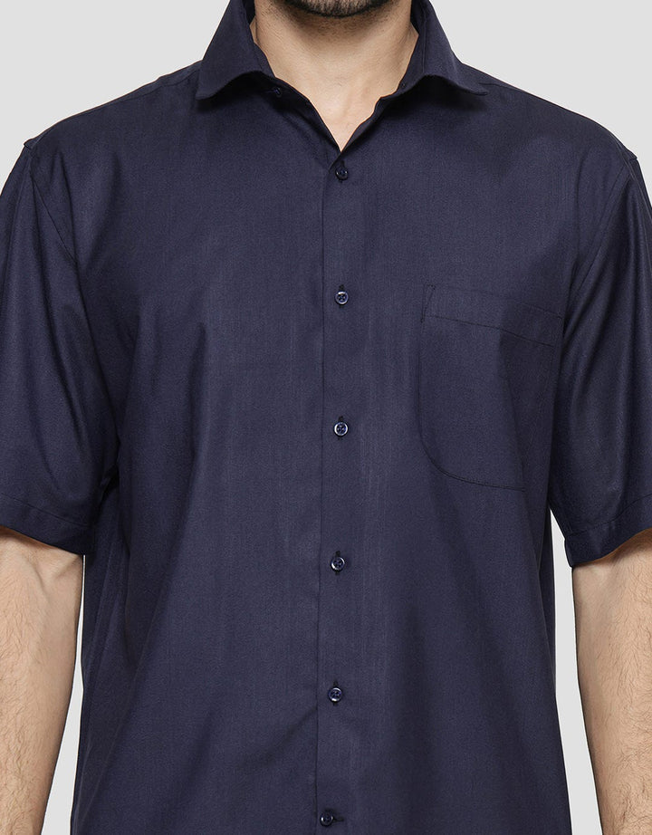 Cole Solid Filafil Cvc Regular Short Sleeve Shirt Men