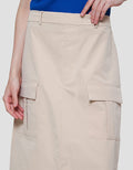 Nevada Cargo Nylon Taslan Wrinked Women's Midi Skirt