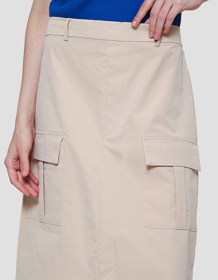 Nevada Cargo Nylon Taslan Wrinked Women's Midi Skirt