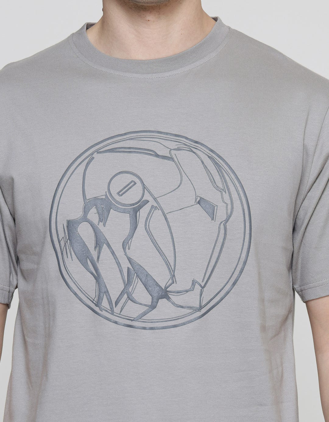 Marvel Iron Man Face Outline Kaos Lengan Pendek Pria