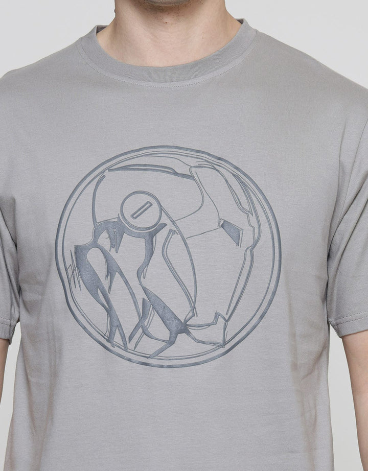 Marvel Iron Man Face Outline Kaos Lengan Pendek Pria