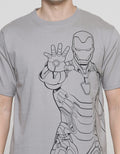 Marvel Iron Man Outline Casual Men's T-Shirt