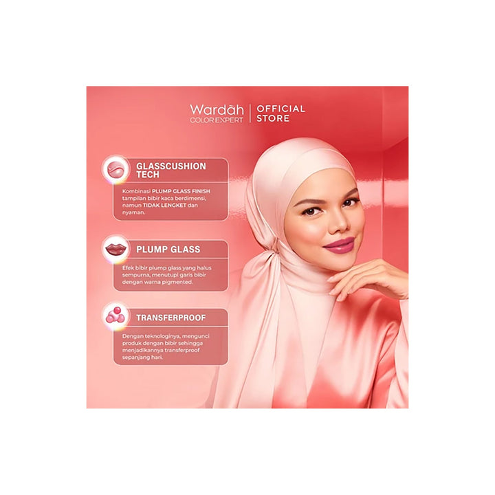 Wardah Glasting Liquid Lip 05 Glazing Berry 3.5 gr