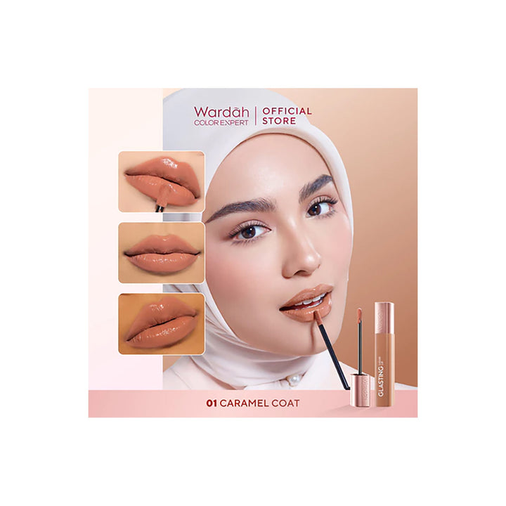 Wardah Glasting Liquid Lip 01 Caramel Coat 3.5 gr