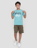 Nevada Print Never Quit Kaos Lengan Pendek Anak Laki-laki