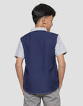 Nevada Oxford Cut N Sew Color Block Kemeja Lengan Pendek Anak Laki-Laki