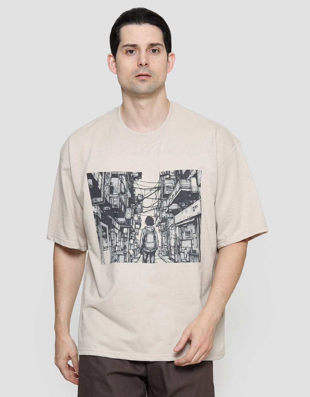 Nevada Baby Terry Print Kaos Oversize Pria