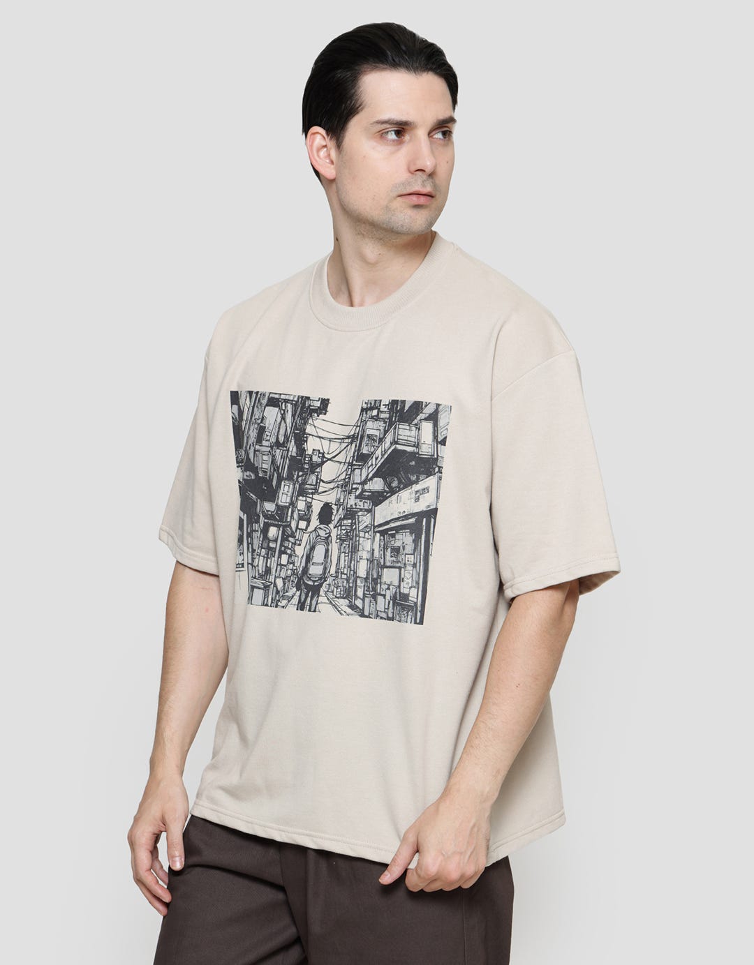 Nevada Baby Terry Print Kaos Oversize Pria