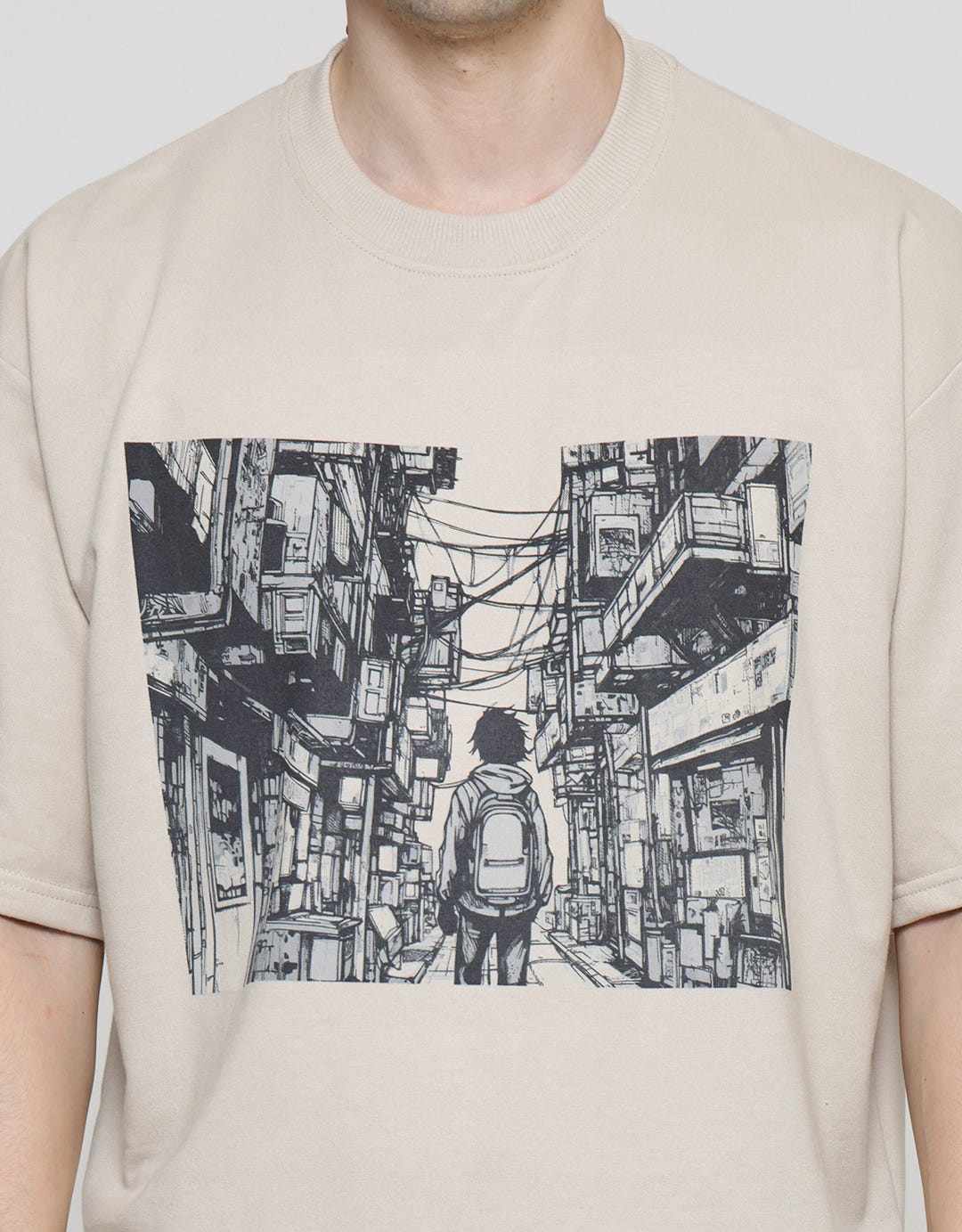 Nevada Baby Terry Print Kaos Oversize Pria