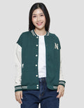 Nevada Varsity Solid Jaket Wanita