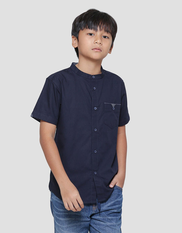 Nevada Poplin Vision Solid Kemeja Koko Lengan Pendek Anak Laki-laki