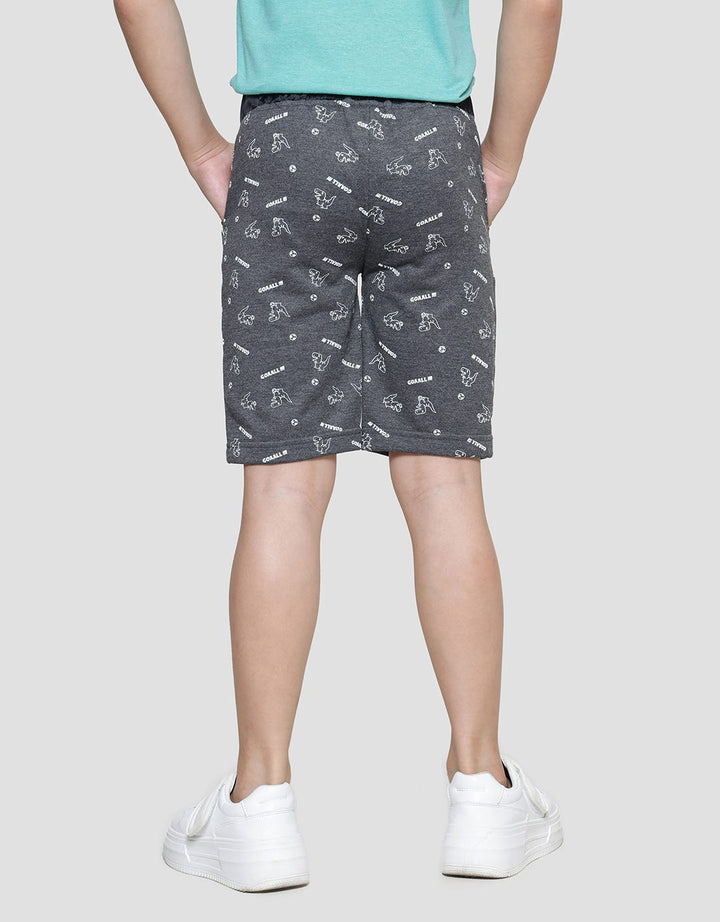 Little M Knit Terry Print Dino Celana Pendek Anak Laki-Laki