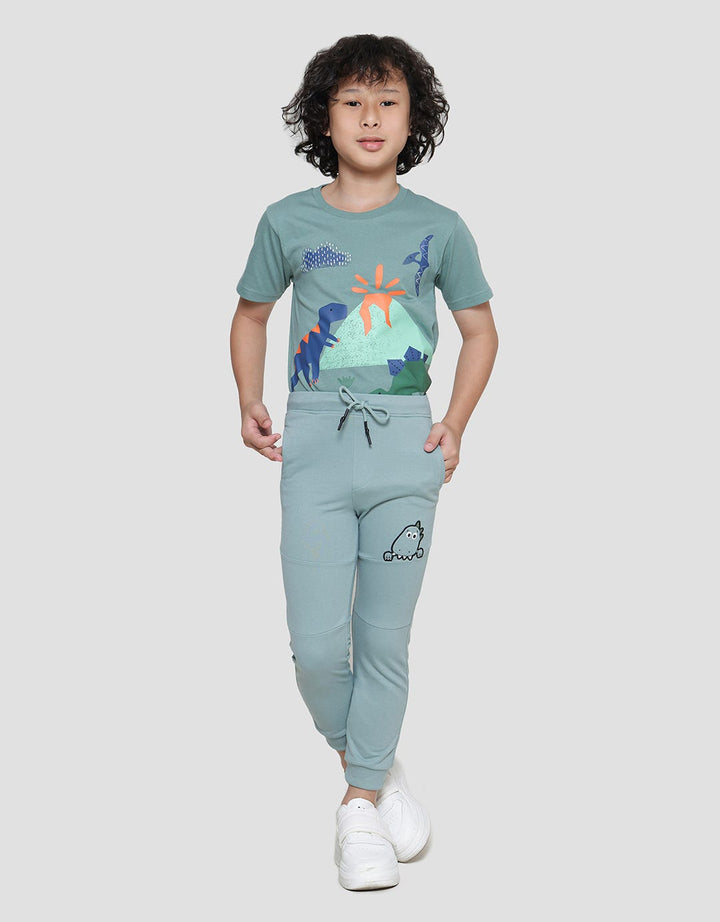 Little M Terry Cut N Sewn Dino Celana Jogger Anak Laki-laki