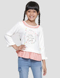 Little M Kombinasi Woven Kaos Lengan Panjang Anak Perempuan