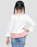 Little M Kombinasi Woven Kaos Lengan Panjang Anak Perempuan
