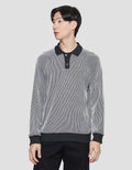 Details Texture Stripe With Collar Half Plaquet London Men's Sweater