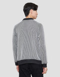 Details Texture Stripe With Collar Half Plaquet London Men's Sweater